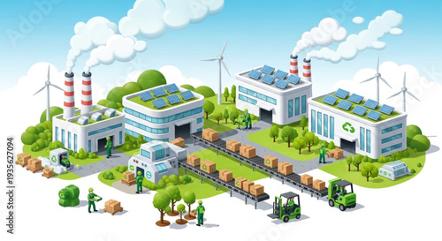 Sustainable Factory with Renewable Energy.