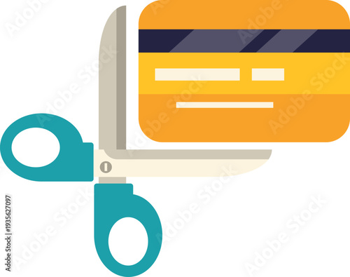 Scissors cutting a credit card, symbolizing financial freedom and stopping debt