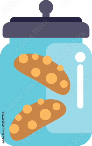 Flat style illustration of preserved biological samples in a sealed medical specimen jar
