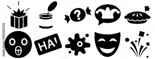 April Fools' Day Prank Icons Set