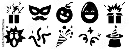Party and Celebration Icon Set Silhouette