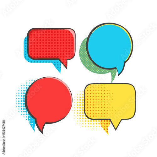 Pop Art Comic Speech Bubble Pack Colorful Style