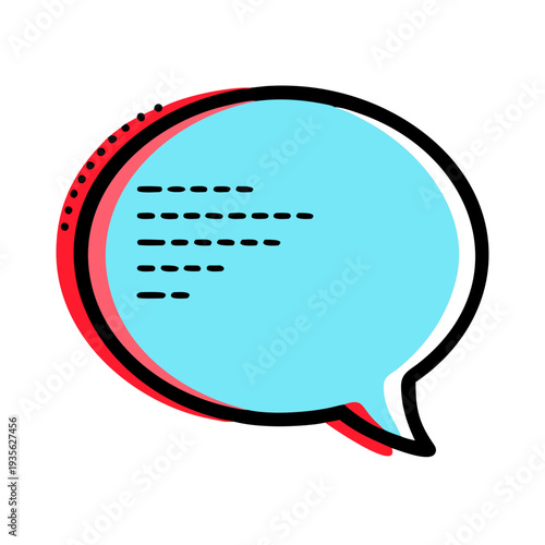 Blue Comic Speech Bubble with Text Lines Pop Art Style