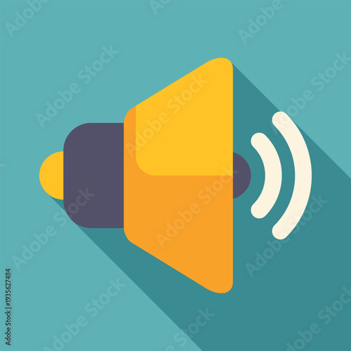 Loudspeaker symbol with sound waves conceptualizing audio communication