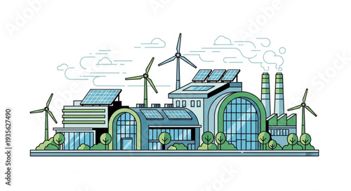 Sustainable Factory with Renewable Energy.