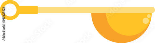 Minimalist yellow measuring spoon illustration representing kitchen and culinary tools