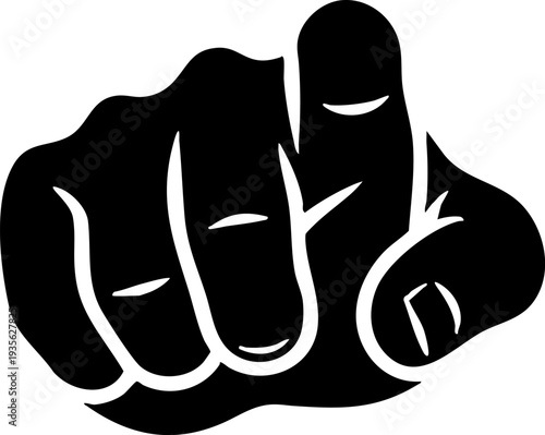 Hand Pointing Index Finger Directly at Viewer