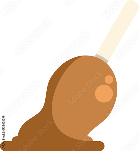 Tasty caramel coated candy apple on a stick isolated over a clean white background