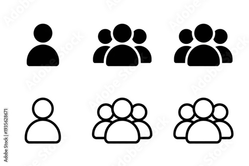 Diverse group of people icons representing different social structures and relationships Vector