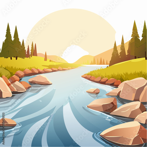 Magical fantasy tree with glowing orbs and intricate roots on a white background