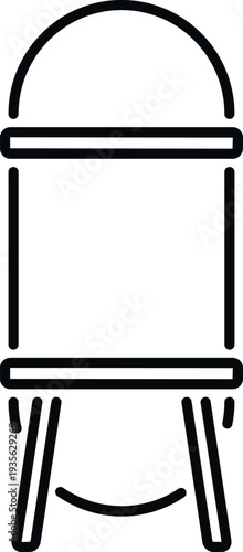 Simple outline illustration presenting a water tank or silo structure