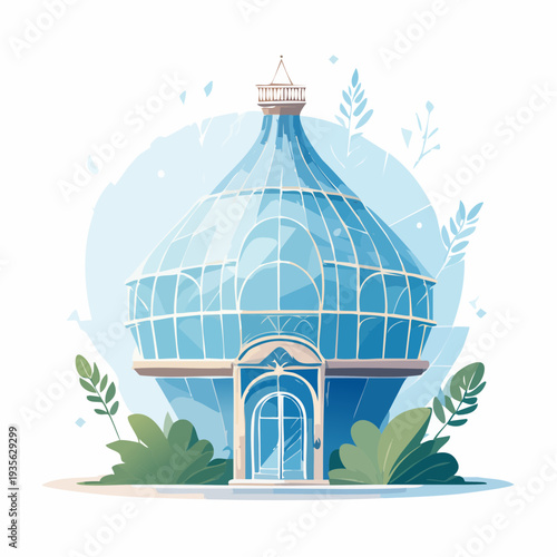 Elegant Glass Conservatory A Modern Botanical Oasis for Lush Greenery and Serene Gardens and Cultivation