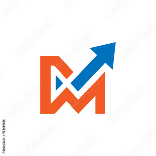 Free Download minimalist letter M arrow up business logo - GFXLoad