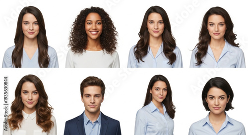 Diverse group of people portraits studio headshots.