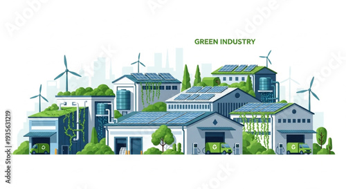 Sustainable Green Industry Buildings Renewable Energy.