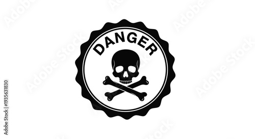 A stark danger sign featuring a skull and crossbones silhouette