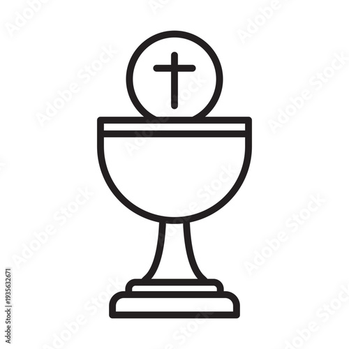 holy communion chalice icon; design element for first holy communion invitations and greeting cards - vector illustration