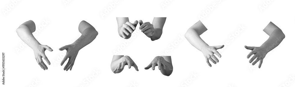 custom made wallpaper toronto digitalHands reach forward forming grasping gesture with fingers curved as if holding object against neutral background. Paired limbs extend ahead preparing contact capture pose. Interaction