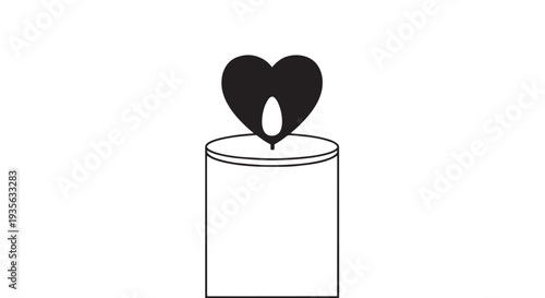 Minimalist illustration of a cup with a heart symbol above it, expressing love for drinks.