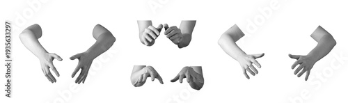 Wallpaper Mural Hands reach forward forming grasping gesture with fingers curved as if holding object against neutral background. Paired limbs extend ahead preparing contact capture pose. Interaction Torontodigital.ca