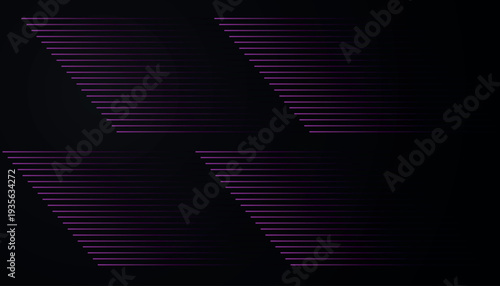Black abstract background with glowing diagonal lines. Minimalist and modern vector design. EPS. 5