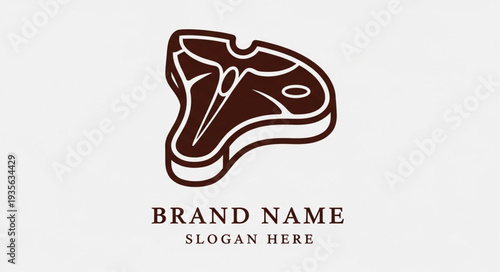 Steak Meat Logo Design Template for Restaurant or Butcher Shop Brand.
