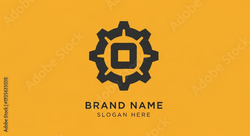 Modern gear logo template for brand identity and corporate design.