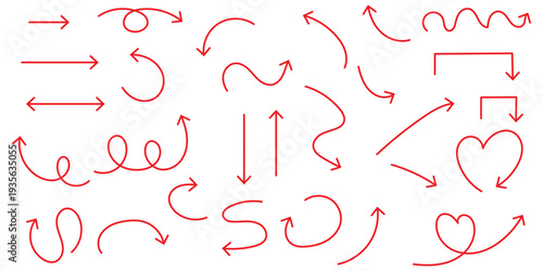 Hand drawn arrow vector icons set. sketch arrow design for business plan and education.