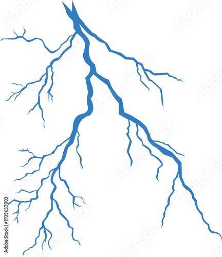 Blue lightning bolt strike vector