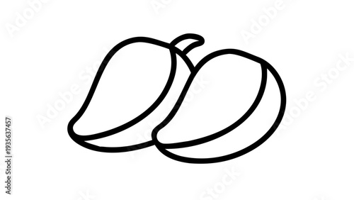 3D mango pair smooth glossy tropical fruits PNG