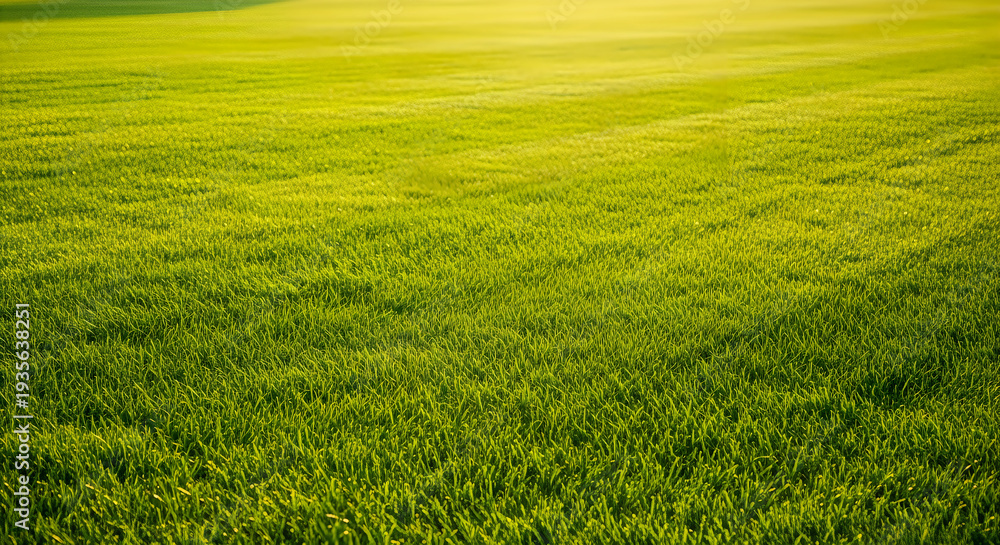 Obraz premium Vibrant green grass field with lush blades in sunlight