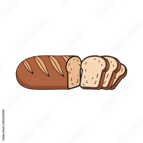 Freshly Baked Whole Wheat Bread Sliced on a Wooden Surface