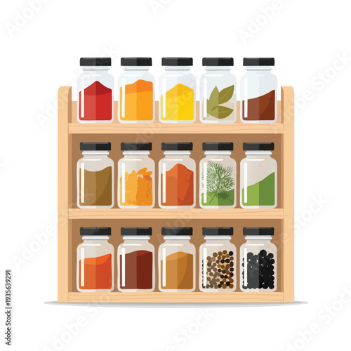 Organized Spice and Herb Storage Shelves for Kitchen or Pantry