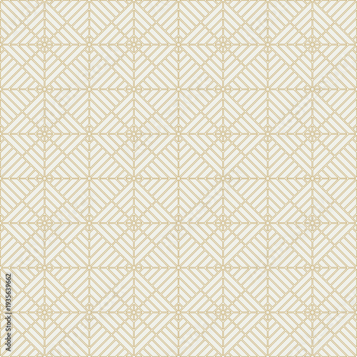 Geometric Art Deco wallpaper cream gold patterned. Golden lines on a cream-colored background. Timeless and elegant design for textiles and home décor.	
