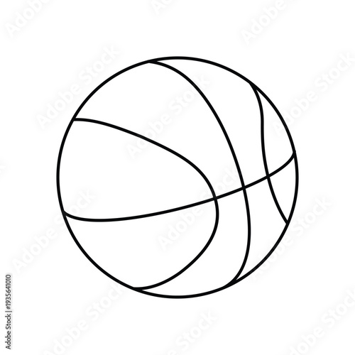Simple Line Drawing of Classic Basketball Design.