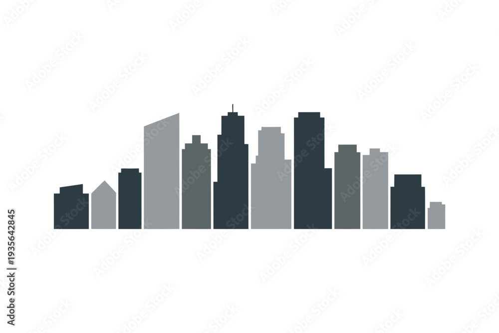 Obraz premium City skyline silhouette vector illustration on a white background