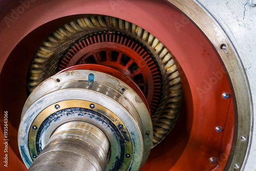 Φωτογραφία Industrial turbine interior reveals intricate mechanical precision