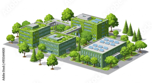 Sustainable Office Buildings with Greenery.