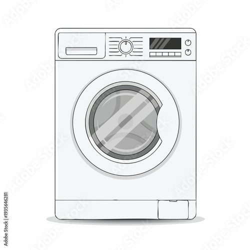 Modern Front Loading Washing Machine for Home Laundry Efficiency