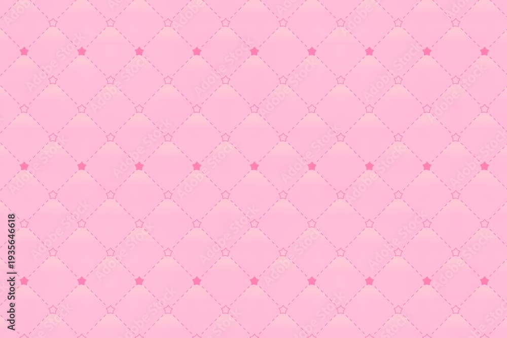 Obraz premium Pink quilted background with small diamond-shaped patterns and pink polka dots for a soft, feminine aesthetic