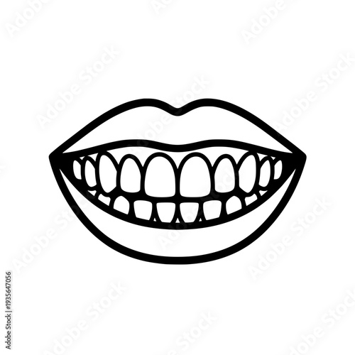Smiling Human Teeth and Gums Vector Illustration