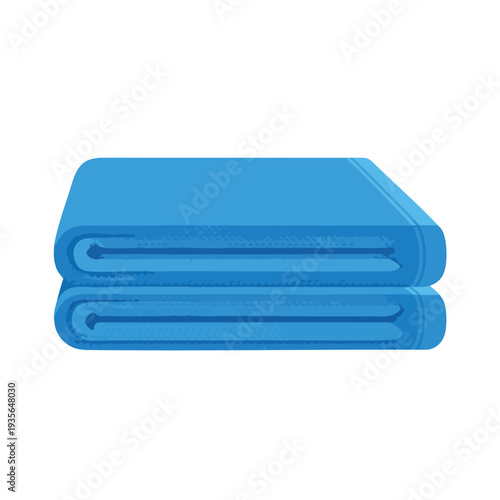 Stack of Fresh Blue Towels for Home or Spa Use