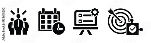 Business Action Plan Strategy Icon Set