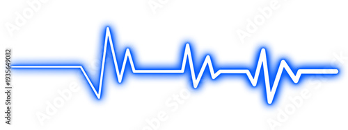 heart beat on ecg vector. heartbeat line icon. vector illustration PNG Formet. Neon glowing blue heartbeat line on transparent background. Modern clean medical symbol isolated on transparent