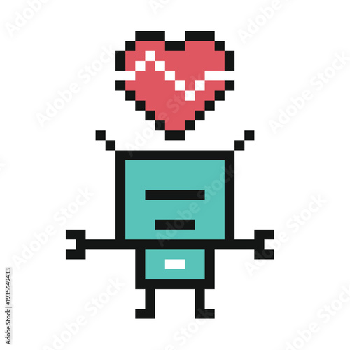 Cartoon doctor robot engineer humanoid robotic ai with toy,artificial intelligence,8bit,medical.
