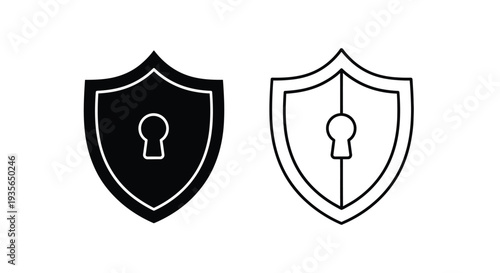 Secure shield key icons Vector
