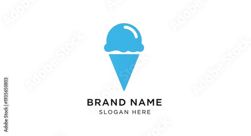 Ice Cream Logo Template with Brand Name and Slogan Placeholder.