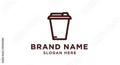 Coffee Cup Logo Design Template with Placeholder Text.