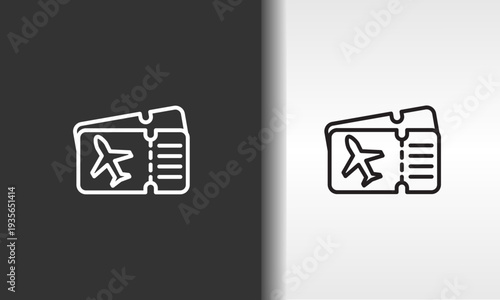 Flight Ticket Vector, Icon Or Logo Sign Isolated Symbol Illustration