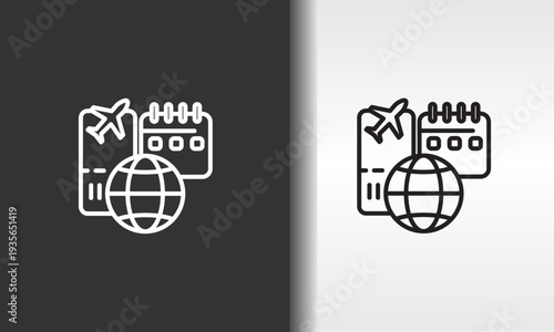 Flight Ticket Vector, Icon Or Logo Sign Isolated Symbol Illustration